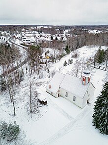Talvine vaade, taustal Ala küla (detsember 2023).