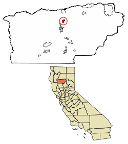 Location of Bend in Tehama County, California.