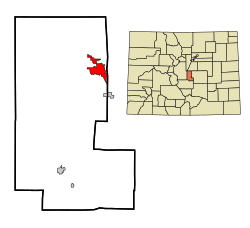 Location in Teller County and the state of Colorado