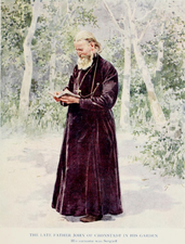 Le Père John of Cronstadt dans son jardin (1912)