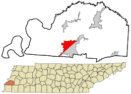 Location in Tipton County and the state of Tennessee.