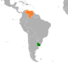 Location map for Uruguay and Venezuela.