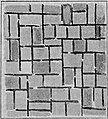 Theo van Doesburg. Voorstudie voor Compositie 16. Maart 1919. Techniek, afmetingen en verblijfplaats onbekend.