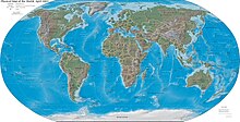 A physical map of the world.
