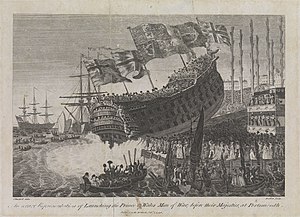 спуск на воду-HMS-Princo de Kimrio (1794).jpg