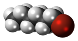 Spacefill model of 1-bromohexane