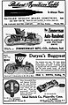 1909 advertisements:Packard Electric Co.; built the first Packard car, and was a longtime GM division)Zimmerman Mfg. Co.; made horse buggies, high wheelers, cars and trucks, bought by the Auburn Automobile Co.Charles S. Duryea Power Co.; highwheelers by one of the brothers who produced the first Ideal Switch Co.Duryea mentions the A.M.C.M.A. show. This was held to counter the A.L.A.M. ban for non-Selden licenced manufacturers from the New York Automobile show at the Madison Square Garden in New York since 1905. The A.M.C.M.A. show was held at the same time at the near 69th Regiment Armory.]]