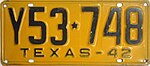 Номерной знак Техаса 1942 года Y53 * 748.jpg