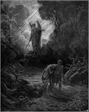 Adam and Eve Driven out of Eden (engraving by ...