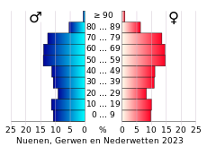 Bevolkingspiramide van de gemeente Nuenen, Gerwen en Nederwetten