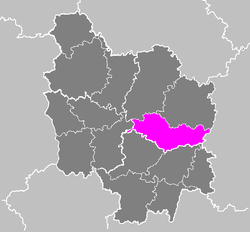 Location of Beaune in Burgundy