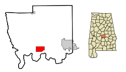 Location in Quận Autauga, Alabama