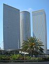 The Azrieli Center complex contains the tallest skyscrapers in Tel Aviv