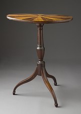 Candlestand; 1790-1800; mahogany, birch, and various inlays; 107 x 49.21 x 48.9 cm; Los Angeles County Museum of Art