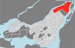 Rivière-des-Prairies–Pointe-aux-Trembles's location in Montreal