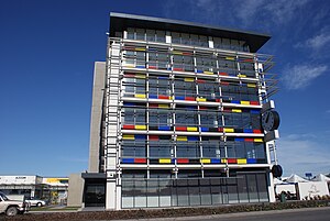 The Hornby Clocktower building in 2011, a landmark of the suburb prior to its demolition in 2014