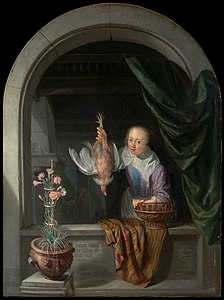 Mujer en una ventana, sosteniendo un ave muerta, Museo de Bellas Artes de Boston