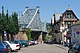 Elbbrücke Blaues Wunder und die historische Gaststätte Schillergarten am Schillerplatz