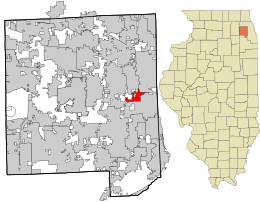 Location in DuPage County and the state of Illinois.