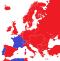 Repubbliche (in blu) in Europa nel 1914