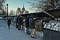 Bouquinistes am Quai de la Tournelle mit der Notre Dame im Hintergrund