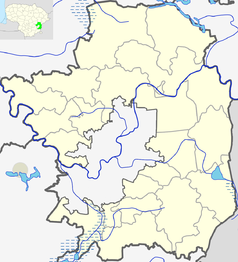 Mapa konturowa rejonu wileńskiego, po prawej nieco na dole znajduje się punkt z opisem „Błahowieszczyzna”