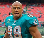 Hall of Fame DE Jason Taylor Jason Taylor Jets-Dolphin game Nov 1, 2009.jpg