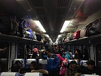 Reisezugwagen während des Chunyun 2014.