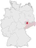 Localização de Distrito do Vale do Mulde na Alemanha