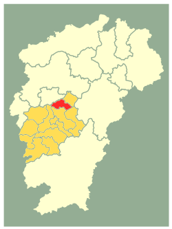 峡江县在江西省及吉安市的位置