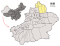 Localización da prfectura de Altai no Xinjiang