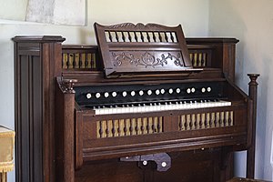 The harmonium inside Lullington Church