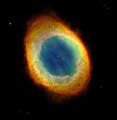 Image 25The Ring nebula, a planetary nebula similar to what the Sun will become (from Formation and evolution of the Solar System)