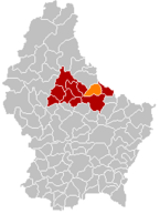 Lage von Bettendorf im Großherzogtum Luxemburg