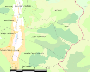 Poziția localității Juzet-de-Luchon