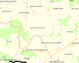 Mapa obce Saint-Cyr-du-Gault