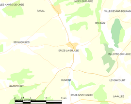 Mapa obce Érize-la-Brûlée