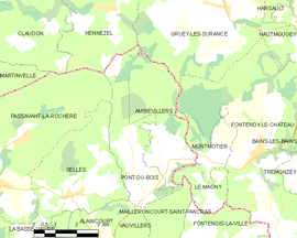 Mapa obce Ambiévillers