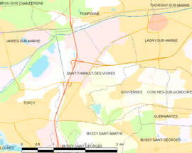 Mapa obce Saint-Thibault-des-Vignes