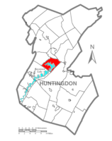 Map of Huntingdon County, Pennsylvania Highlighting Juniata Township