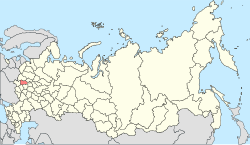Kaluga oblast på kartet over Russland
