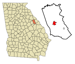 Location in McDuffie County and the state of جورجیا