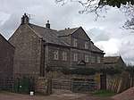 Mewith Head Hall, wall to garden and gatepiers