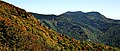 Monte Gibbes, Clingman's Peak, e Potato Knob vista de sudoeste de Blue Ridge Parkway