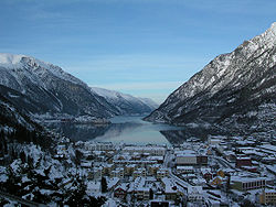 View of the town of Odda
