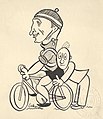 Karikatura cyklisty (kolem r. 1930)