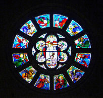 Central stained glass window of the choir