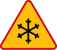 Poland icy or snow covered roads sign.