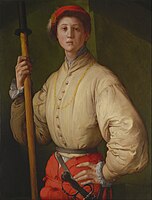 Pontormo, Portrét halapartníka, 1528-1530; Prodán za 35,2 milionu USD v roce 1989. (J. Paul Getty Museum, Los Angeles)