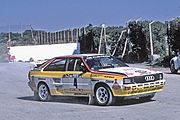 Walter Röhrl with his Quattro A2 during the 1984 Rally Portugal.